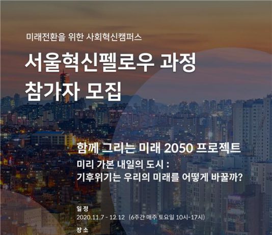 서울시, 미래전환을 준비하는 서울혁신펠로우… 11.5.까지 모집한다.